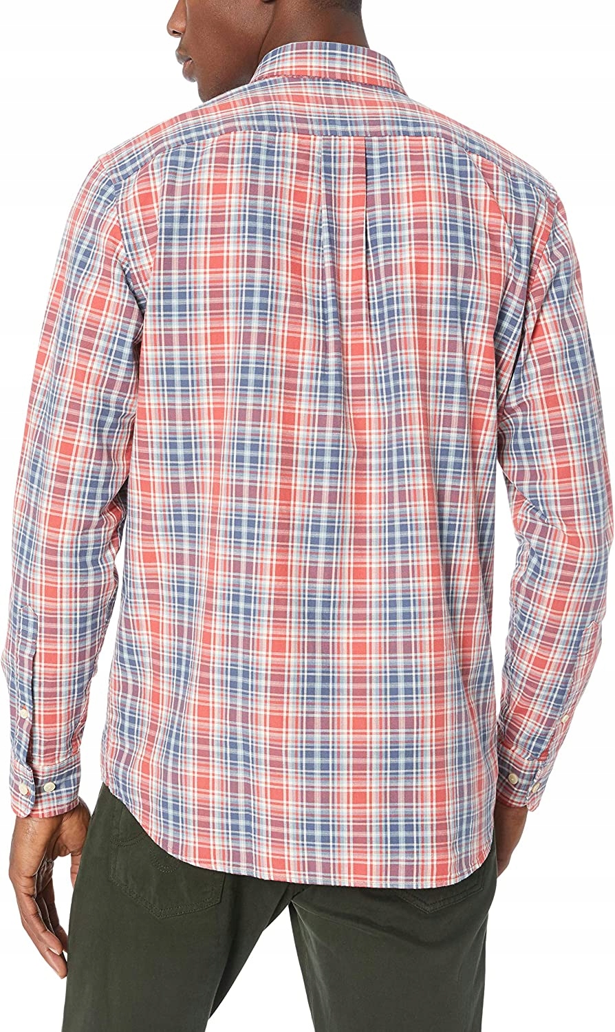 Goodthreads Męska koszula czerwona kratka S Rękaw długi rękaw