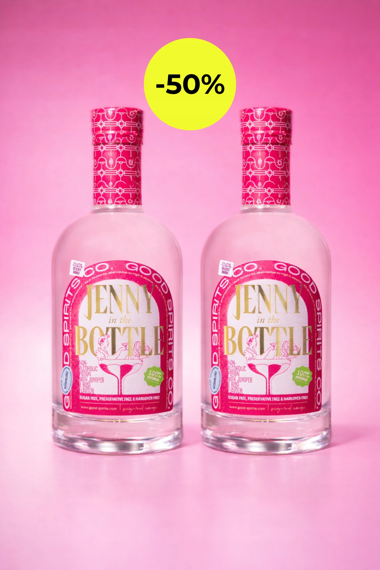 Good Spirits Co. Jenny in the Bottle Růže – růžový nealkoholický gin