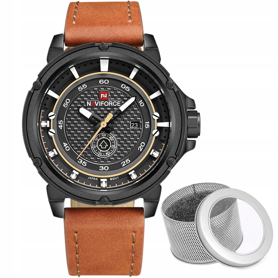 Pánské hodinky Naviforce Bargo hnědé 3A- Data