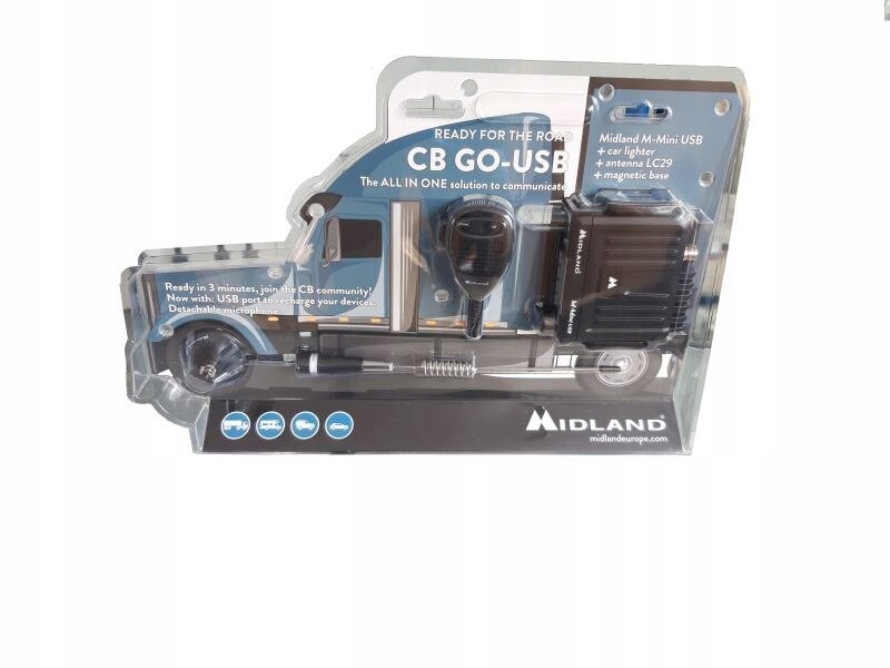 Zestaw Cb Midland, radio M- Mini+antena LC29 Midland