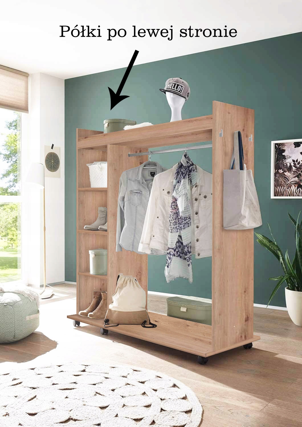 NOWOCZESNA PRZEDPOKÓJ GARDEROBA VINNIE DĄB ARTISAN Szerokość mebla 140 cm