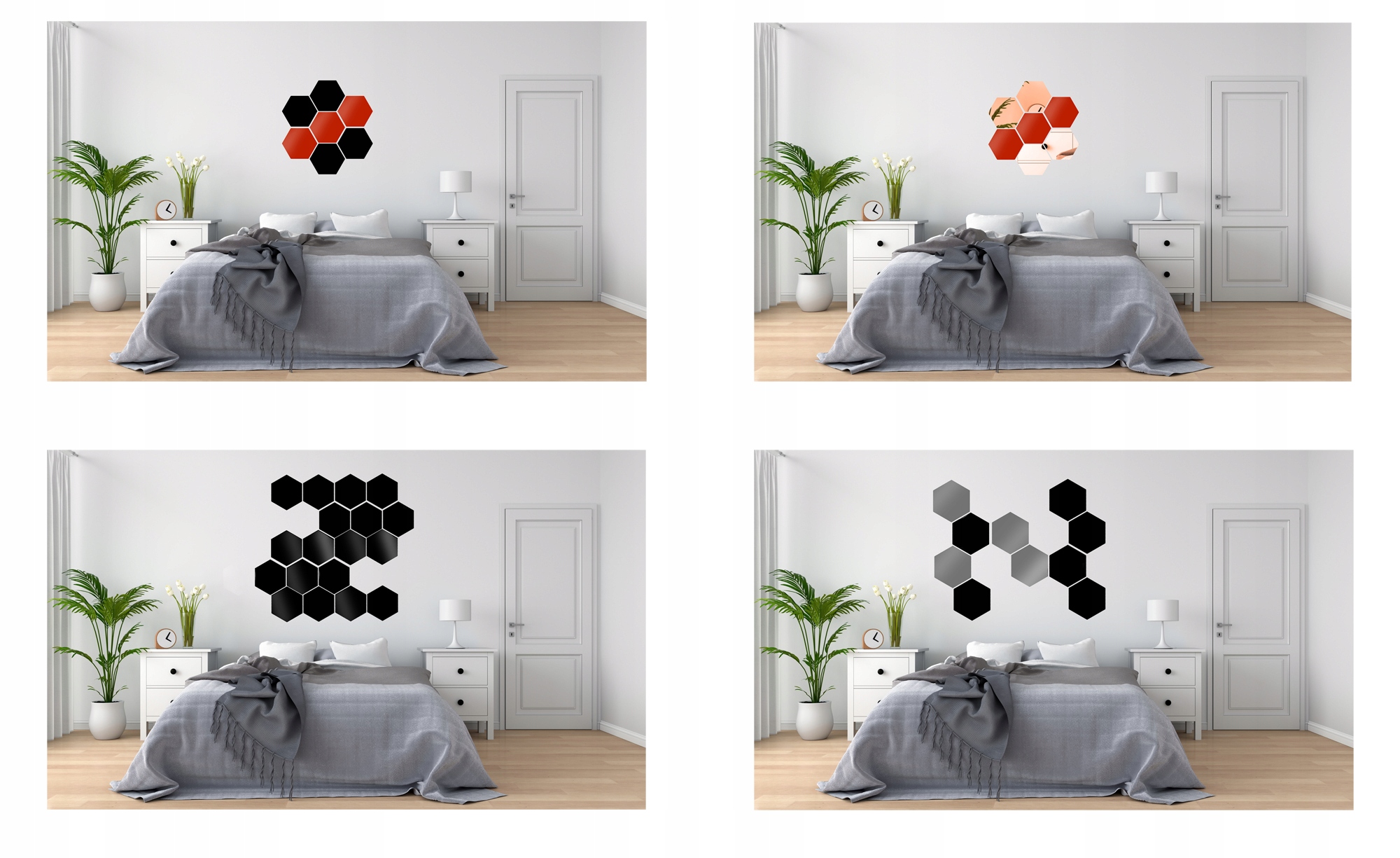 LUSTRO heksagonalne akrylowe 15x17,3cm LS-78 Wykonanie gotowe