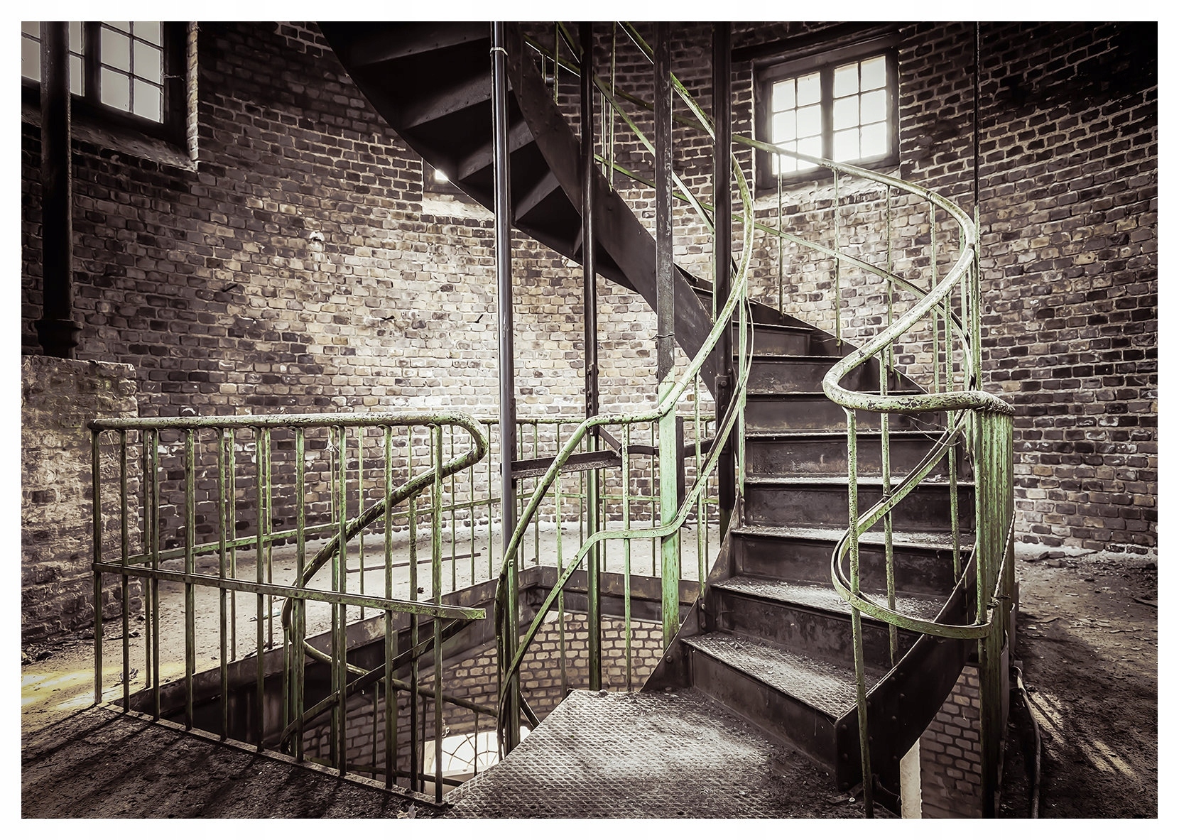 Fototapeta Loft Metal Tehla Spirálové schody Industrial 368x254 lepidlo