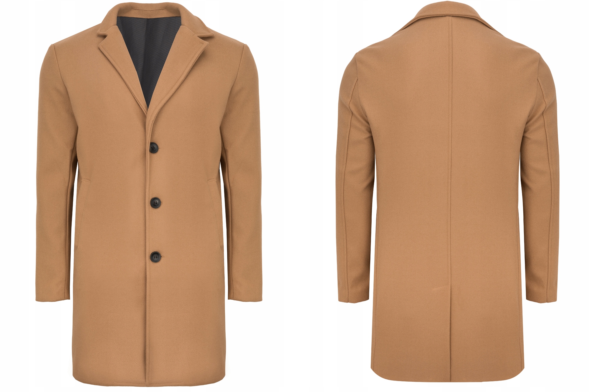 Płaszcz Męski Klasyczny Camel Casual: XL