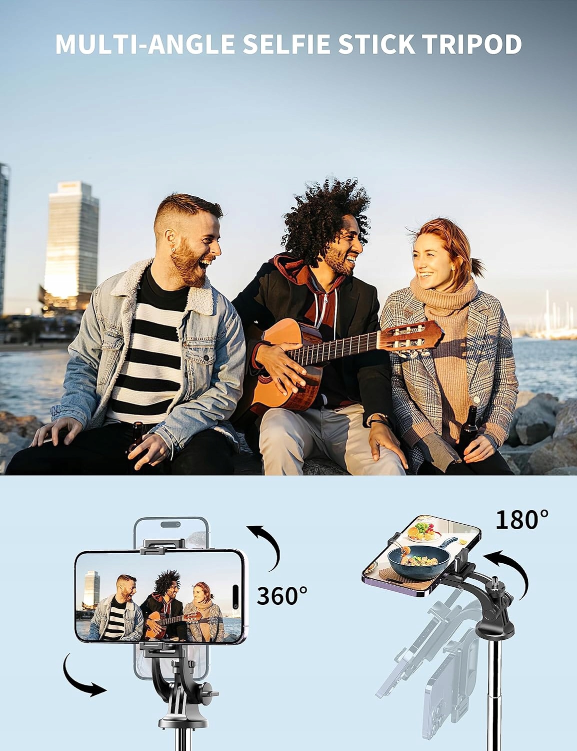 SELFIE-STICK SELFIESHOW 180CM KIJEK DO SELFIE TRIPOD GIMBAL 360° STOJAK Kod producenta B1D561BD