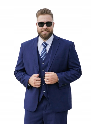 Shein Klasická Sako Tmavě Modrá S Knoflíky Plus Size 54 1EF