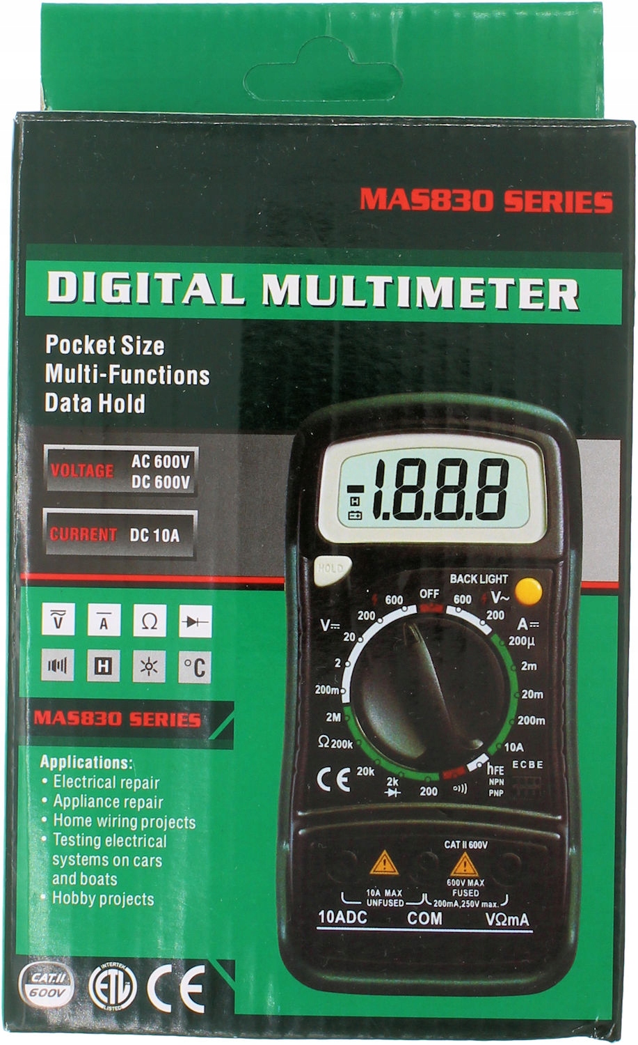 Miernik Cyfrowy MAS830L Multimetr Gumowa Obudowa Kod producenta MAS830L