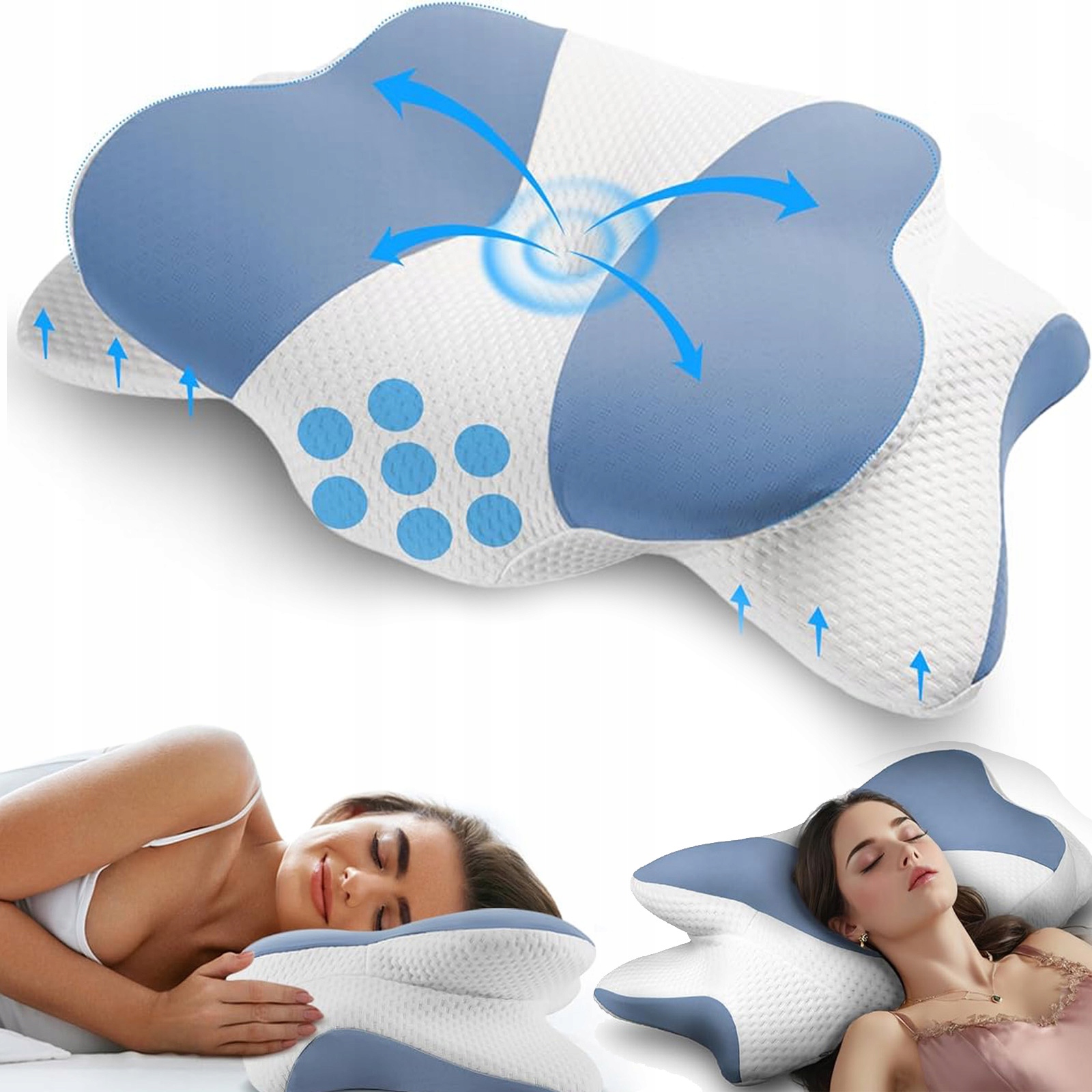 Poduszka Ortopedyczna Z Pianki Memory Ergonomiczna 2 Wysokości Odpoczynek