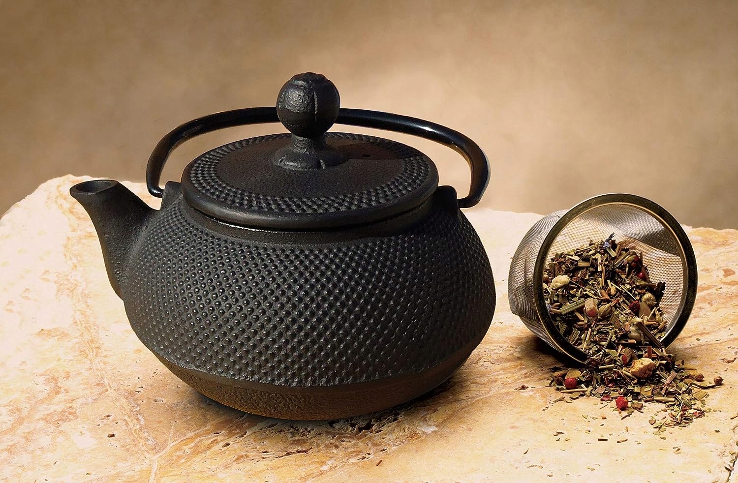 Zeliwny zestaw do parzenia herbaty dzbanek czajnik Materiał żeliwo