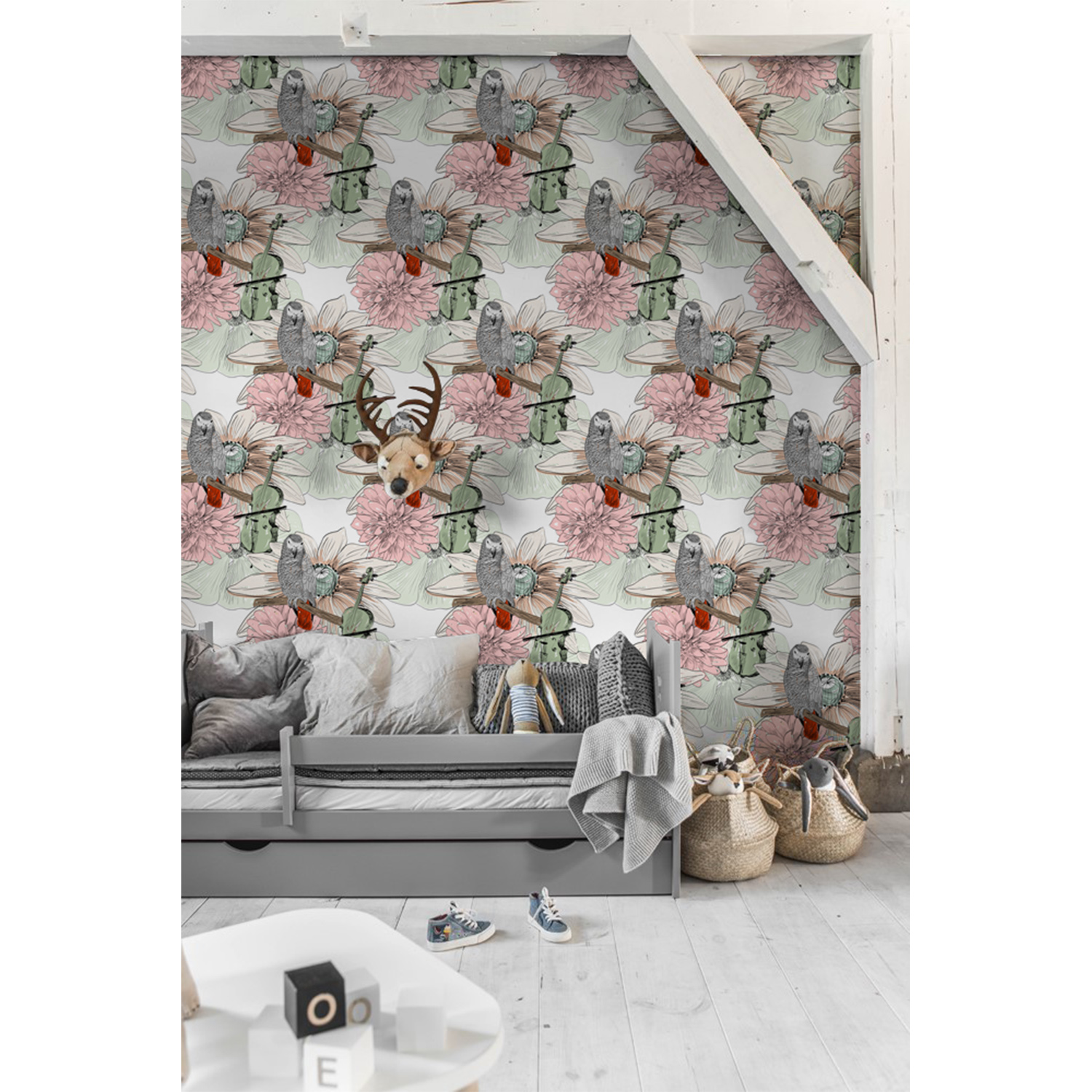 

Fototapeta flizelina Umuzykalnione papugi 208x146