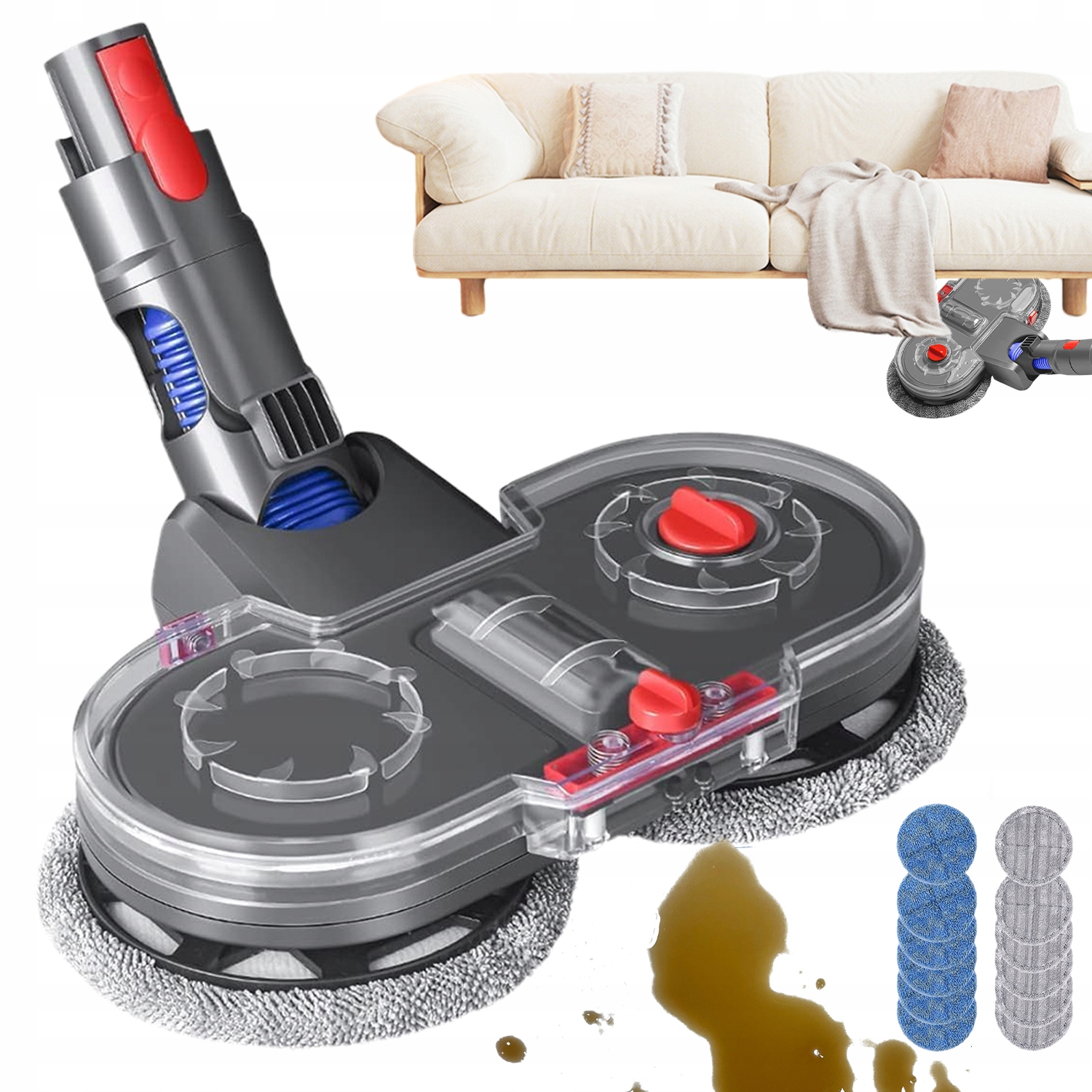 Elektrická Hlavice Mopu Pro Dyson V7 V8 V10 V11 V15 Utěrky