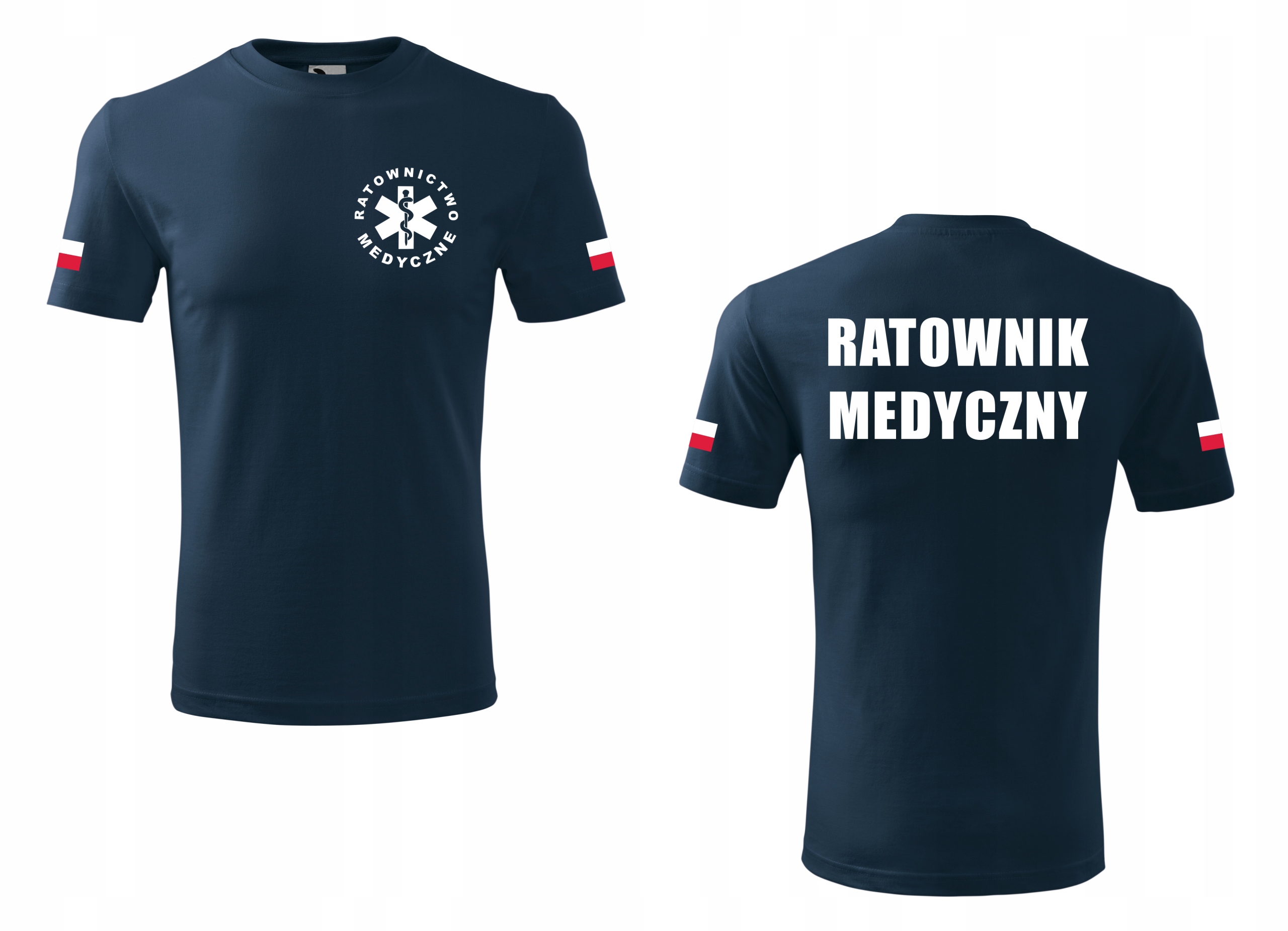 

Koszulka Ratownik Medyczny Flagi 190G Granatowa M