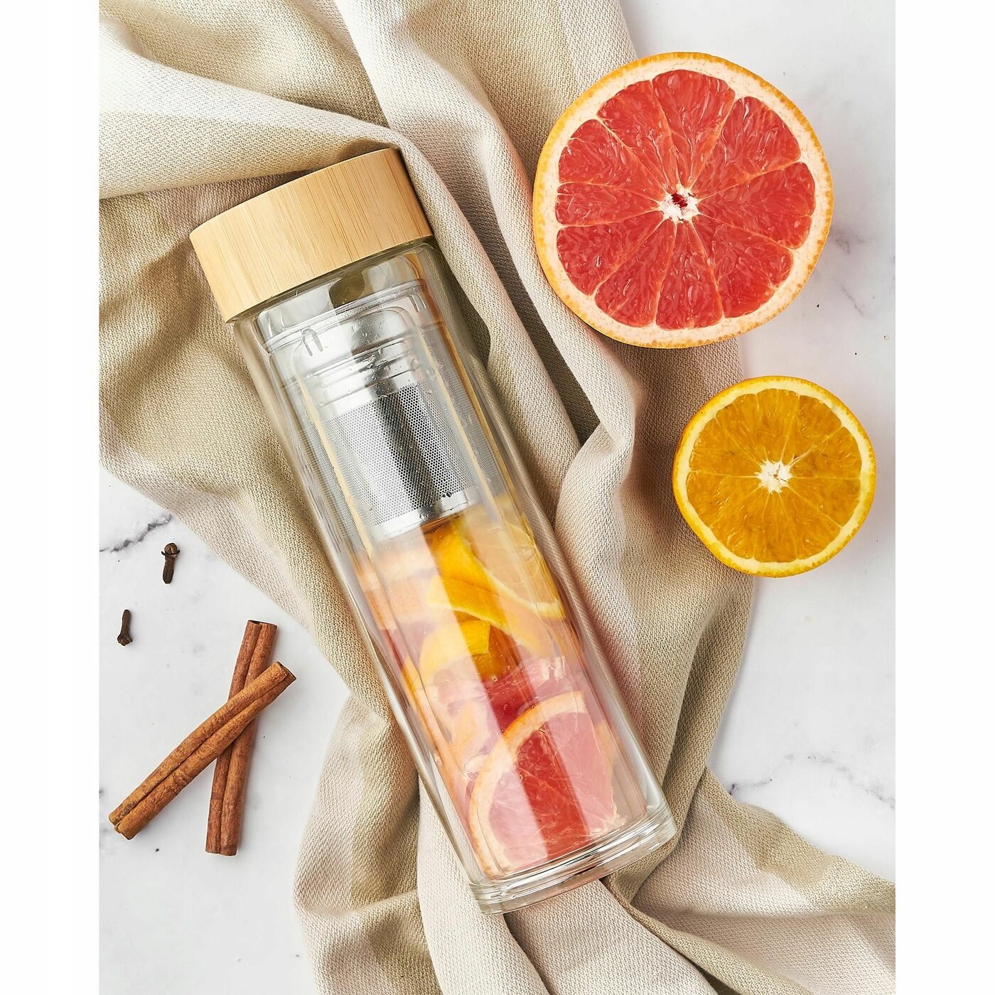 Stylowa BUTELKA TERMICZNA zaparzacz pokrowiec TERMOS Z ZAPARZACZEM 400ml Stan opakowania oryginalne