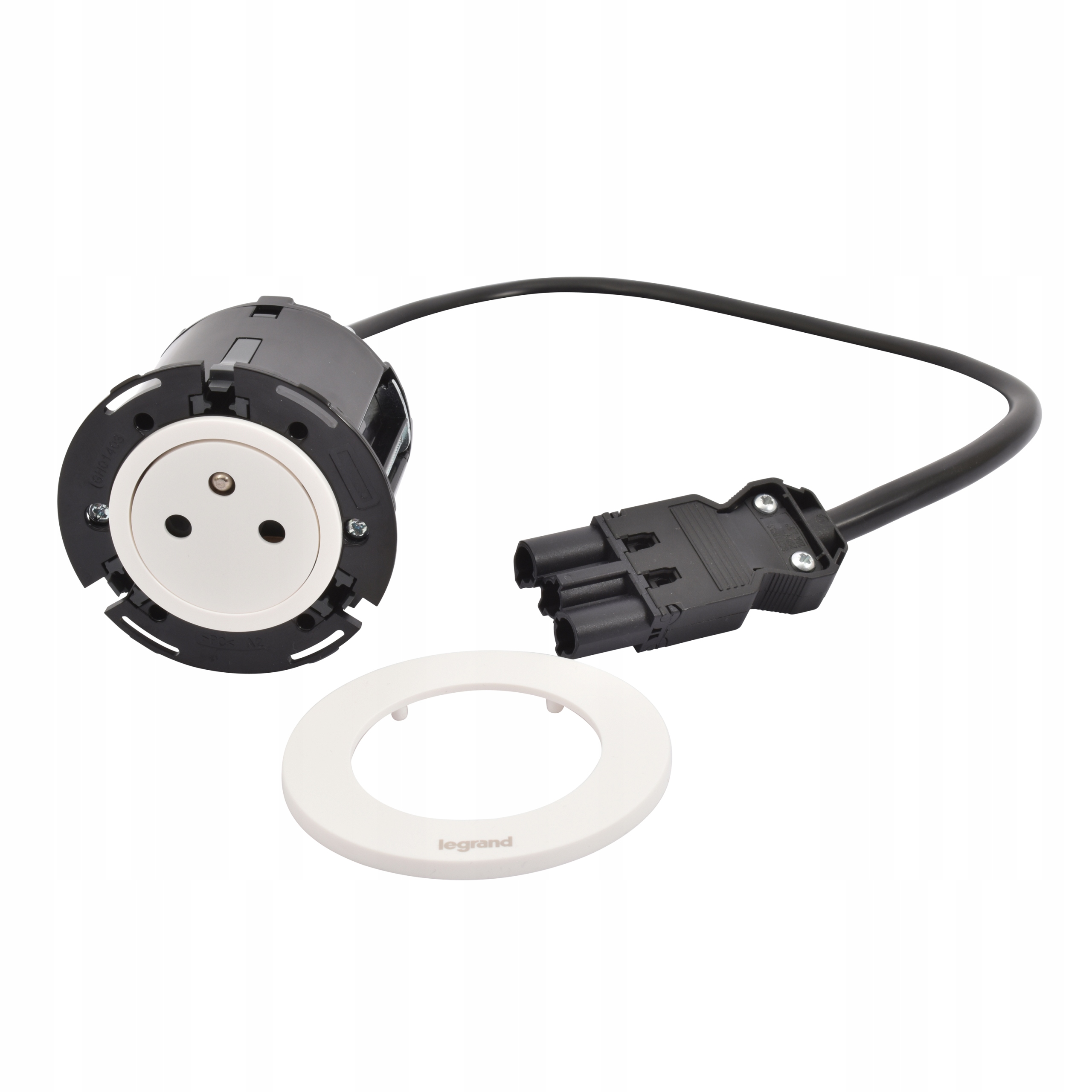 Nábytková zásuvka 2P+Z 0,5 m Wieland Biela Legrand