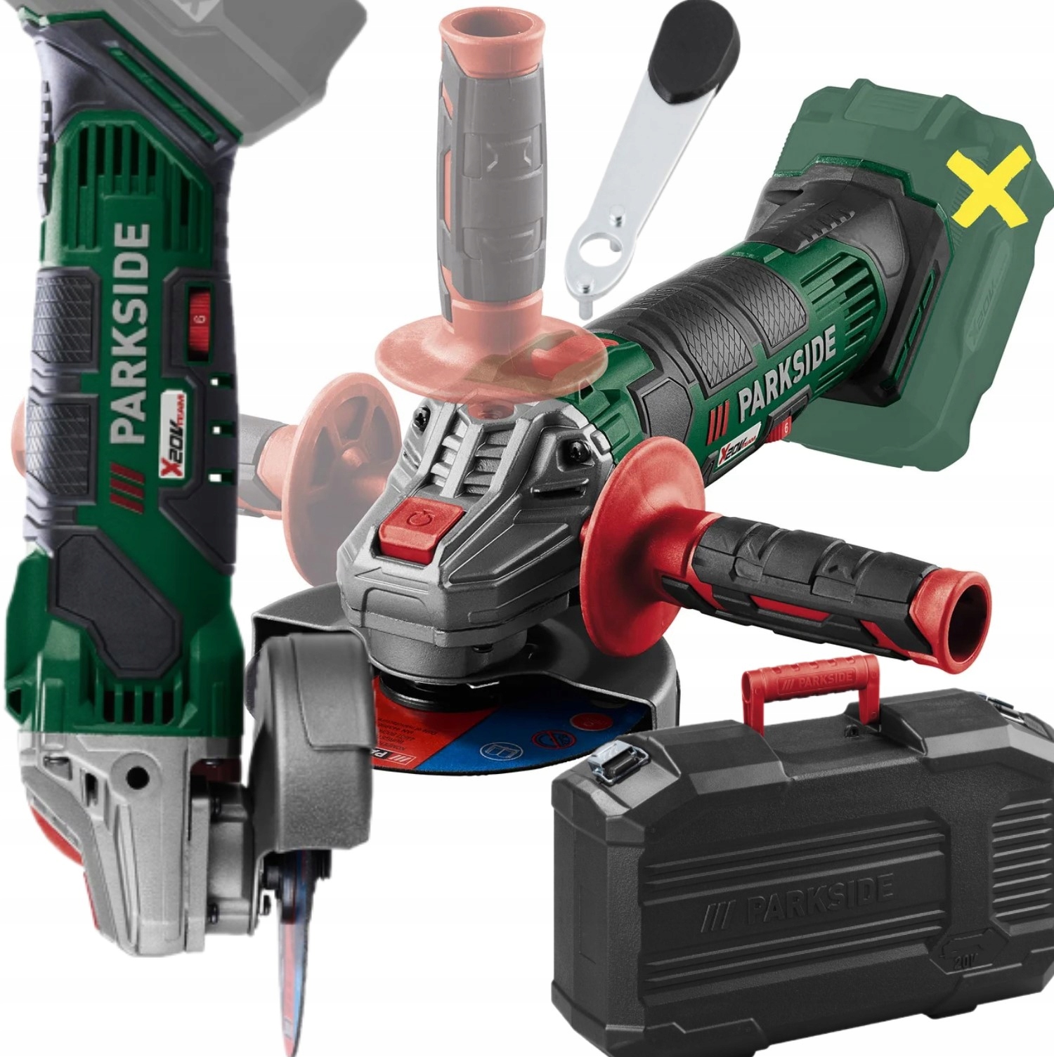 Parkside Szlifierka Kątowa Akumulatorowa 20V Pwsa 20-Li Walizka