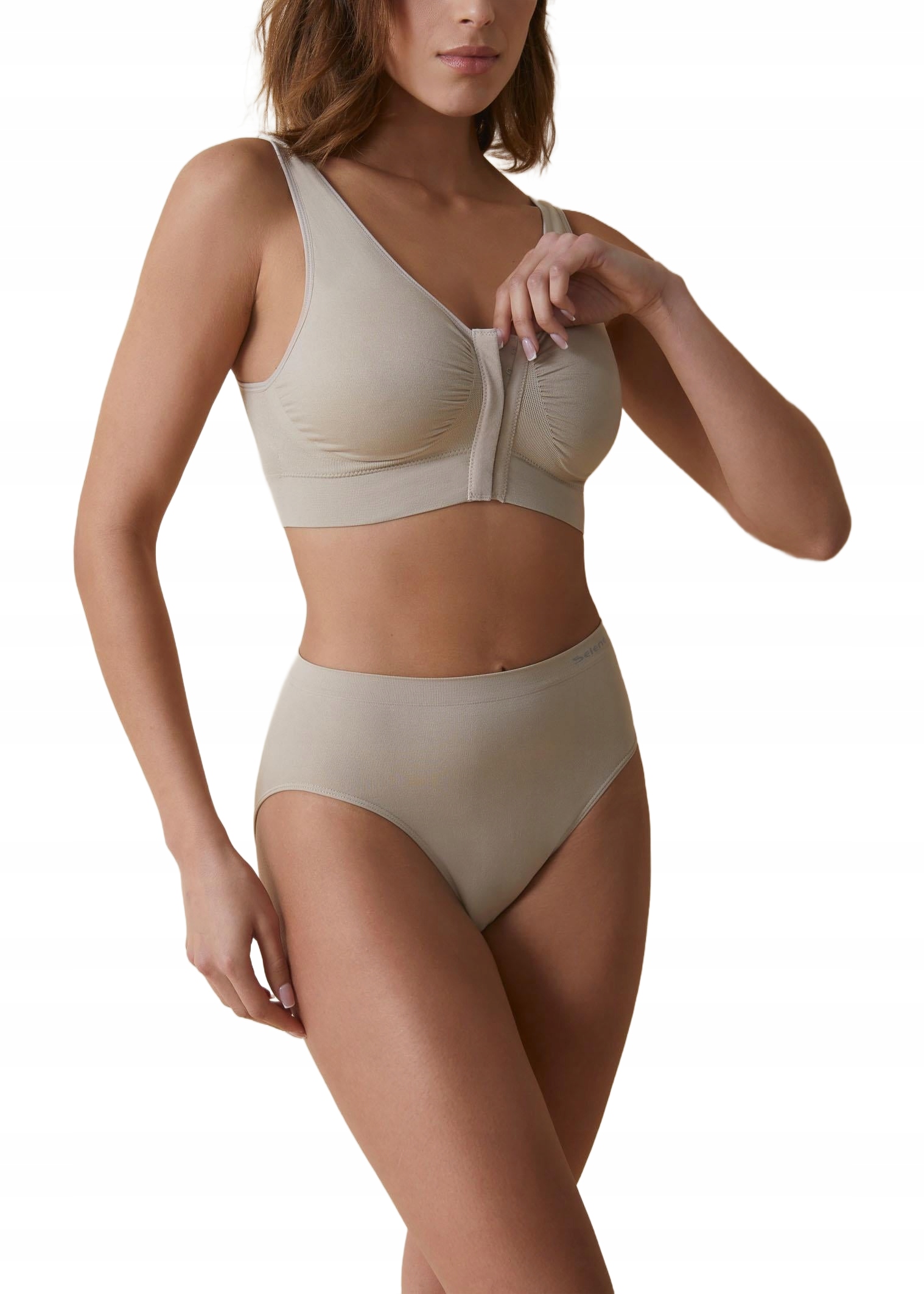 Selene Béžová Podprsenka S Předním Zapínáním M 6FA