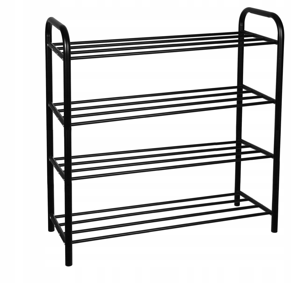 PÓŁKA NA BUTY METAL ORGANIZER SZAFKA STOJAK REGAŁ POJEMNA CZARNA METAL 2594 Liczba poziomów 4