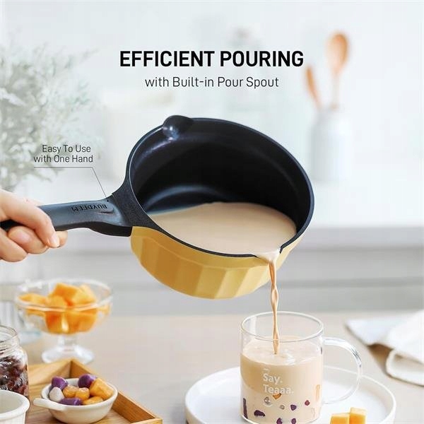 Buydeem Hliníkový nepriľnavý hrniec 1,8L, model CP141, farba jemná žltá…