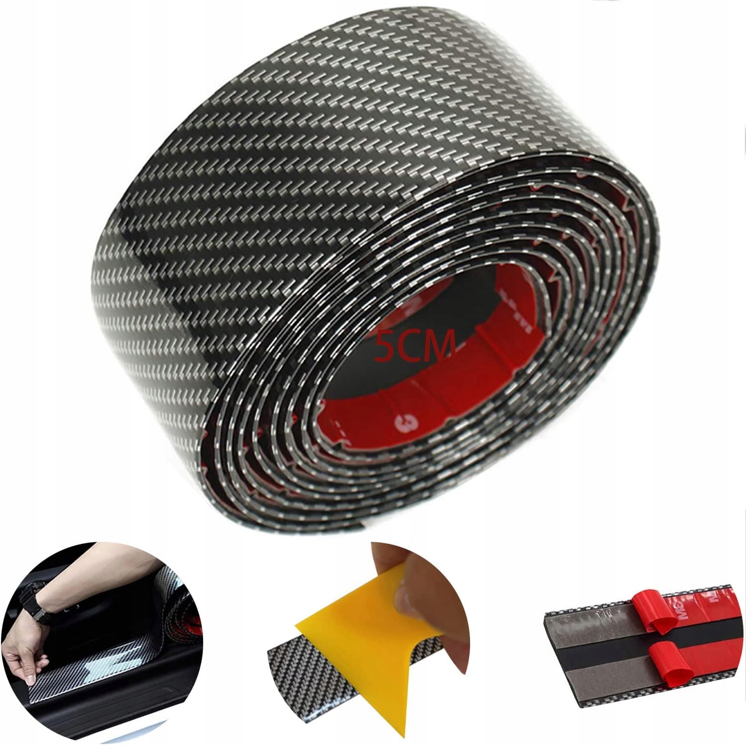 Fola Taśma ochronna na progi samochodu 50mm x 3M Waga produktu z opakowaniem jednostkowym 0.02 kg