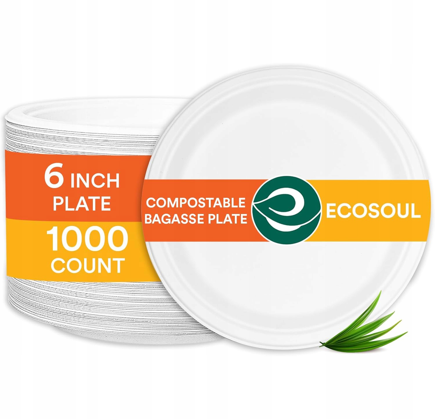 Papierové taniere 15 cm kompostovateľné Eco Soul 1000 ks jednorazové, biele