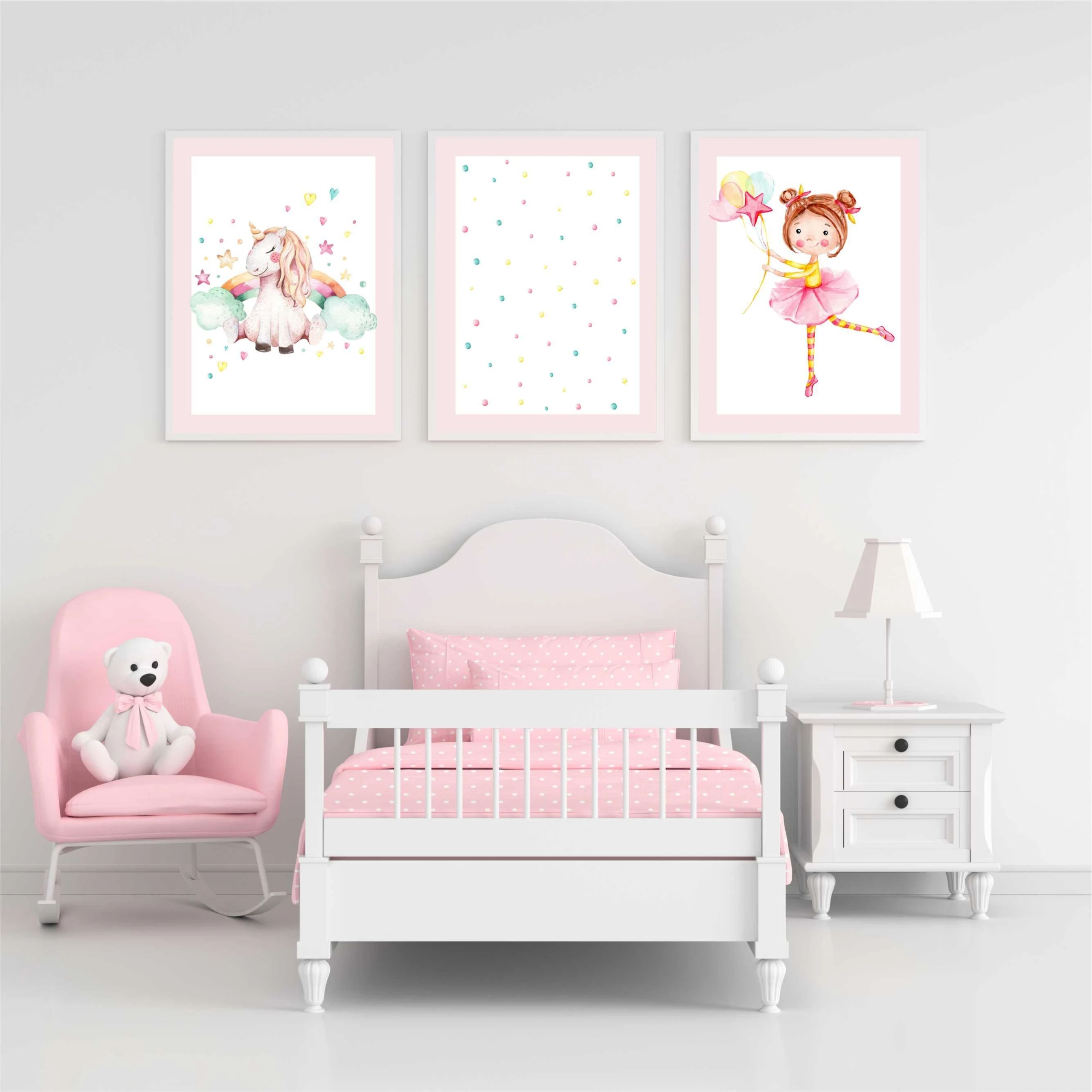 Plakaty dla dzieci Pastelowa baletnica jednorożec do pokoju dziecka 30x40 Stan opakowania oryginalne