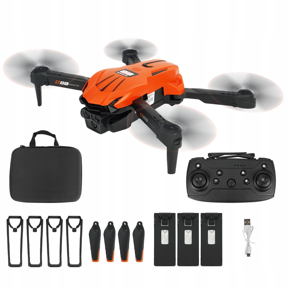 Dron D88 2 Kamery WiFi Vznášení 3 Akumulátory Hračka Pro Děti Dárek