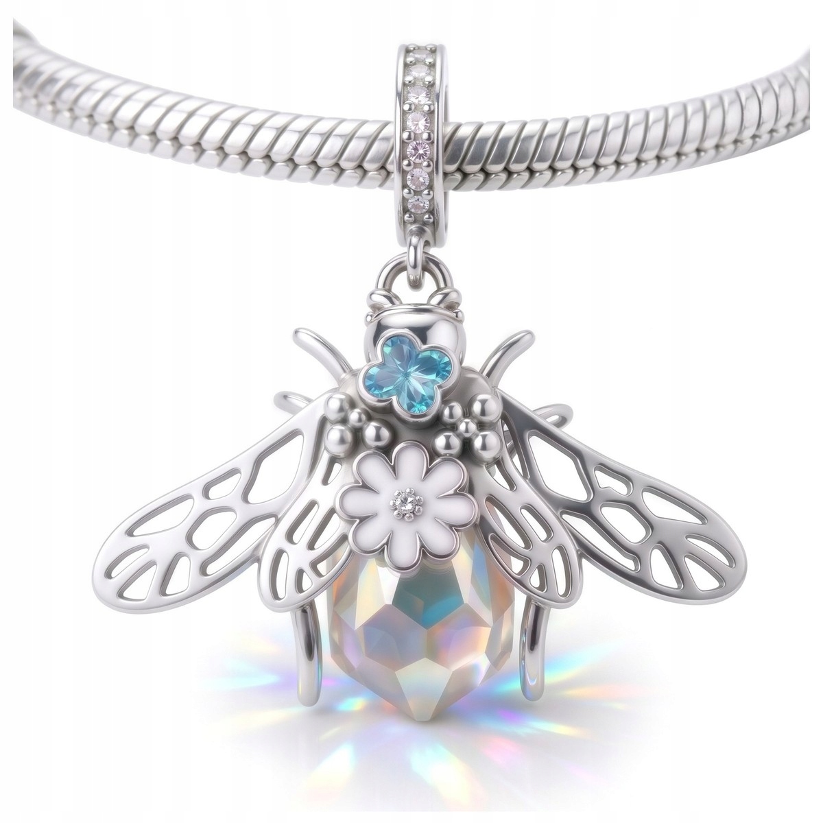 Krystalová Včela Charms stříbro 925