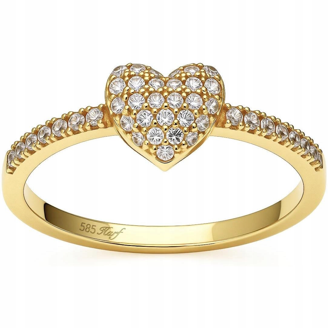 Prstýnek Harf zlato 585 srdce R-12