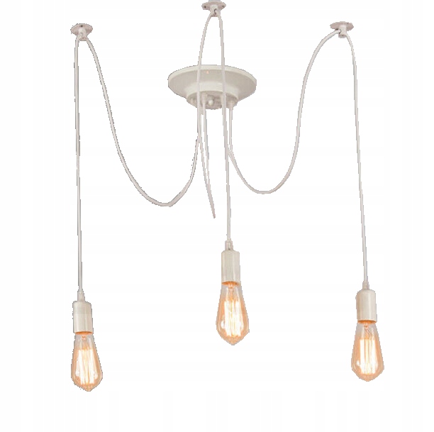

Lampa Loft Żyrandol Biały Pająk 3 Ramiona Nordic