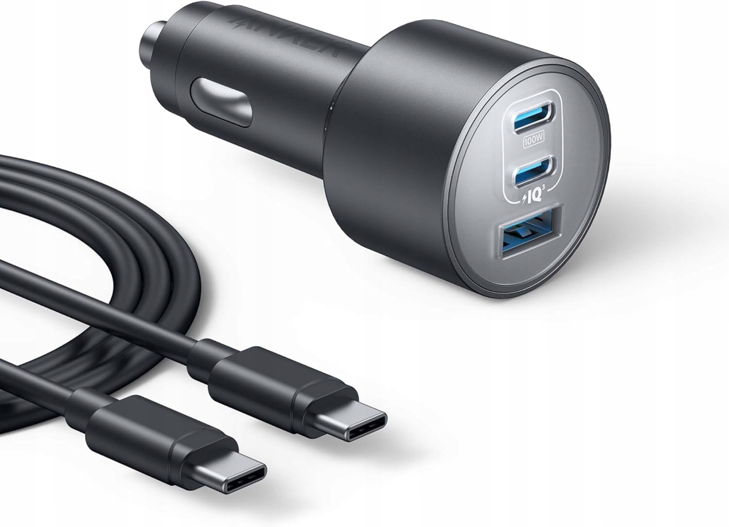 automobilová Anker Usb-c 167,5W Max 3-portová Usb-c Usb A kabely