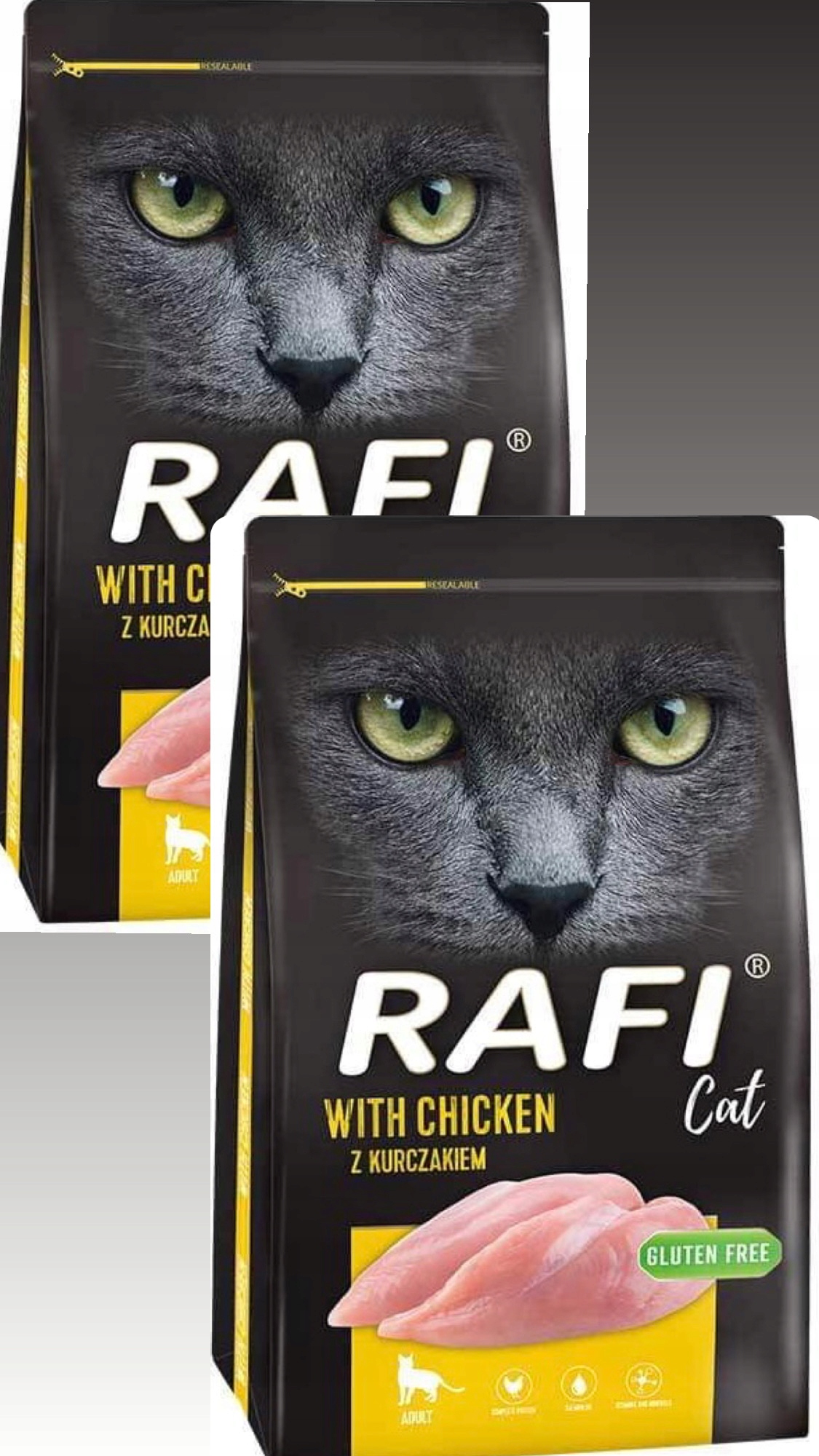 Levně Suché Krmivo Pro Kočky S Kuřecím Masem 7 Kg Rafi X 2 Ks