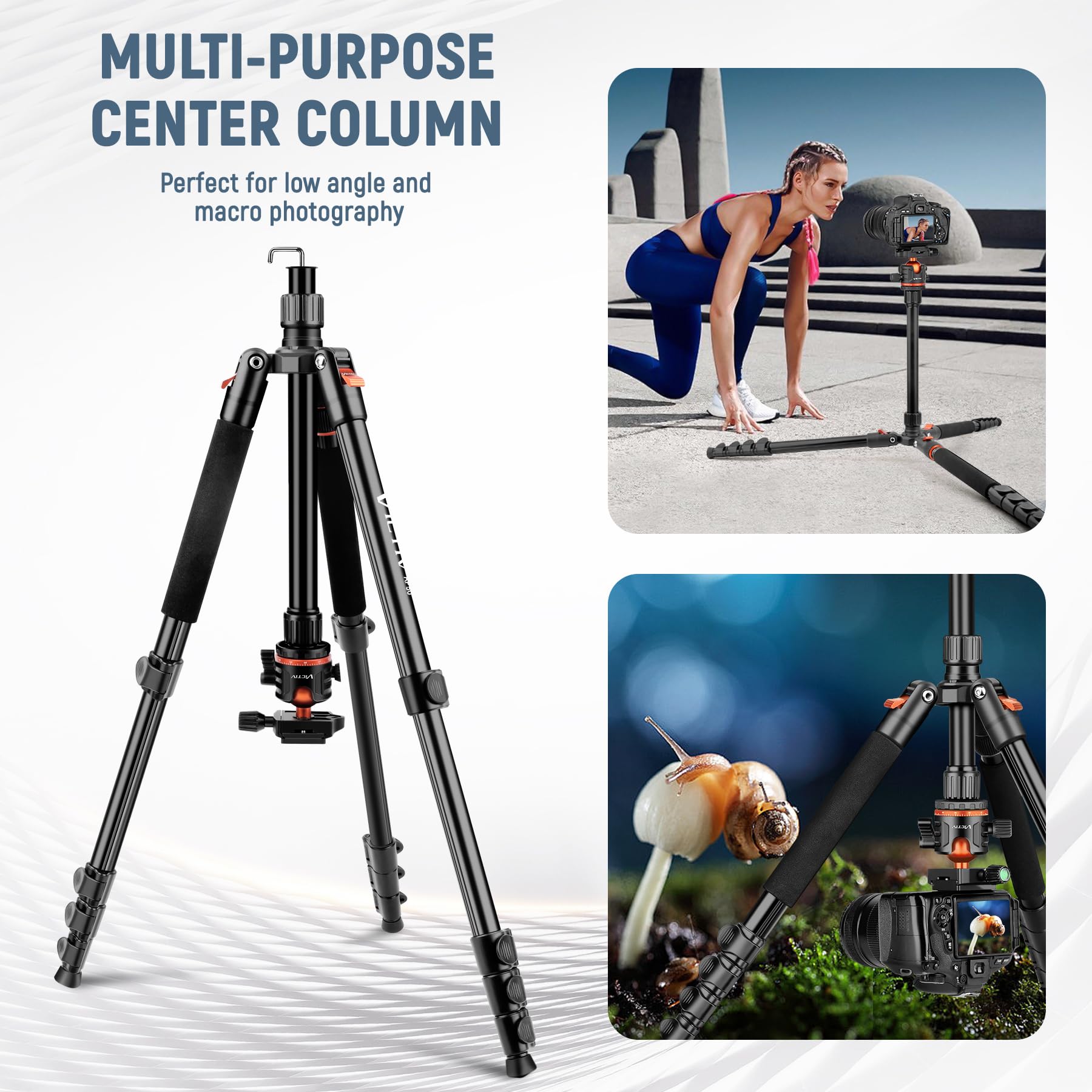 VICTIV Statyw Kamera 198cm Aluminiowy Statyw Podróżny DSLR iPhone — miniatura 7