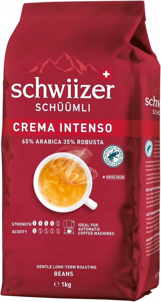 Kawa ziarnista Schwiizer Schüümli Intenso 1kg Arabica Robusta Mocna Utz