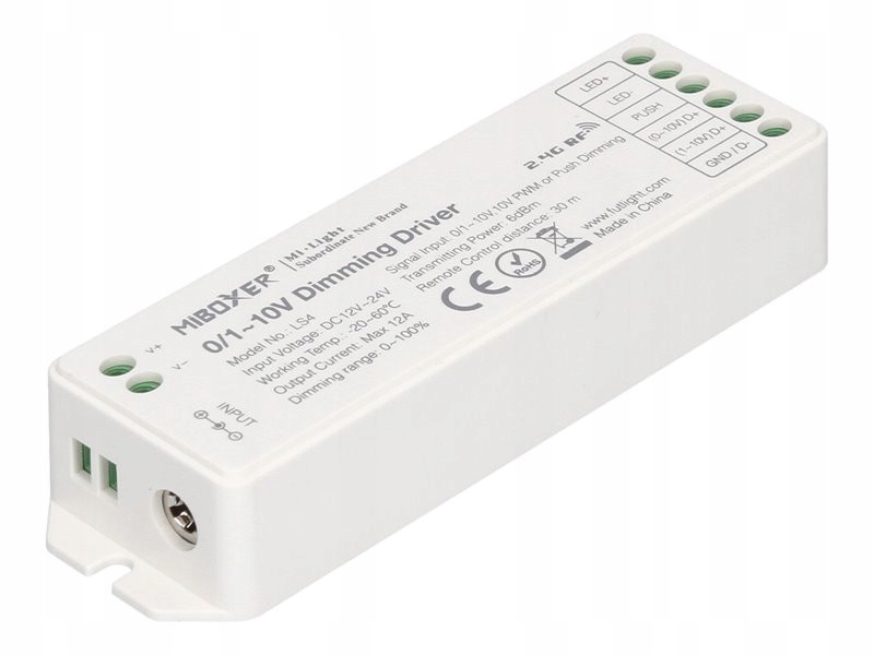 Sterownik LED MiLight 8-stref MONO 0-10V 1-10V PWM Typ sterownik