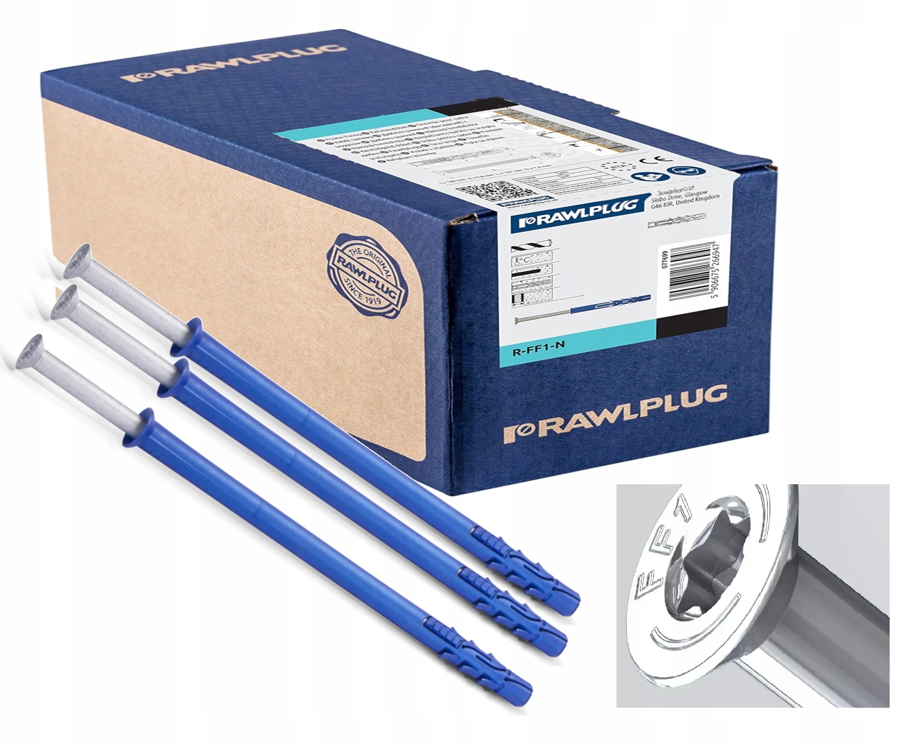 Rawlplug Kołki rozporowe Ramowe bez kołnierza wpuszczane FF1 8x140 mm 50sz