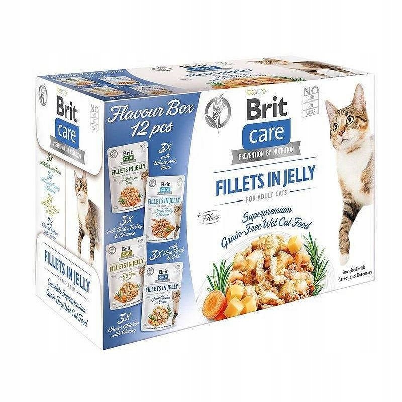 Levně Brit Care Mix Chutí filety v želé krmivo pro pro kočky Krmivo v želé 12x85g