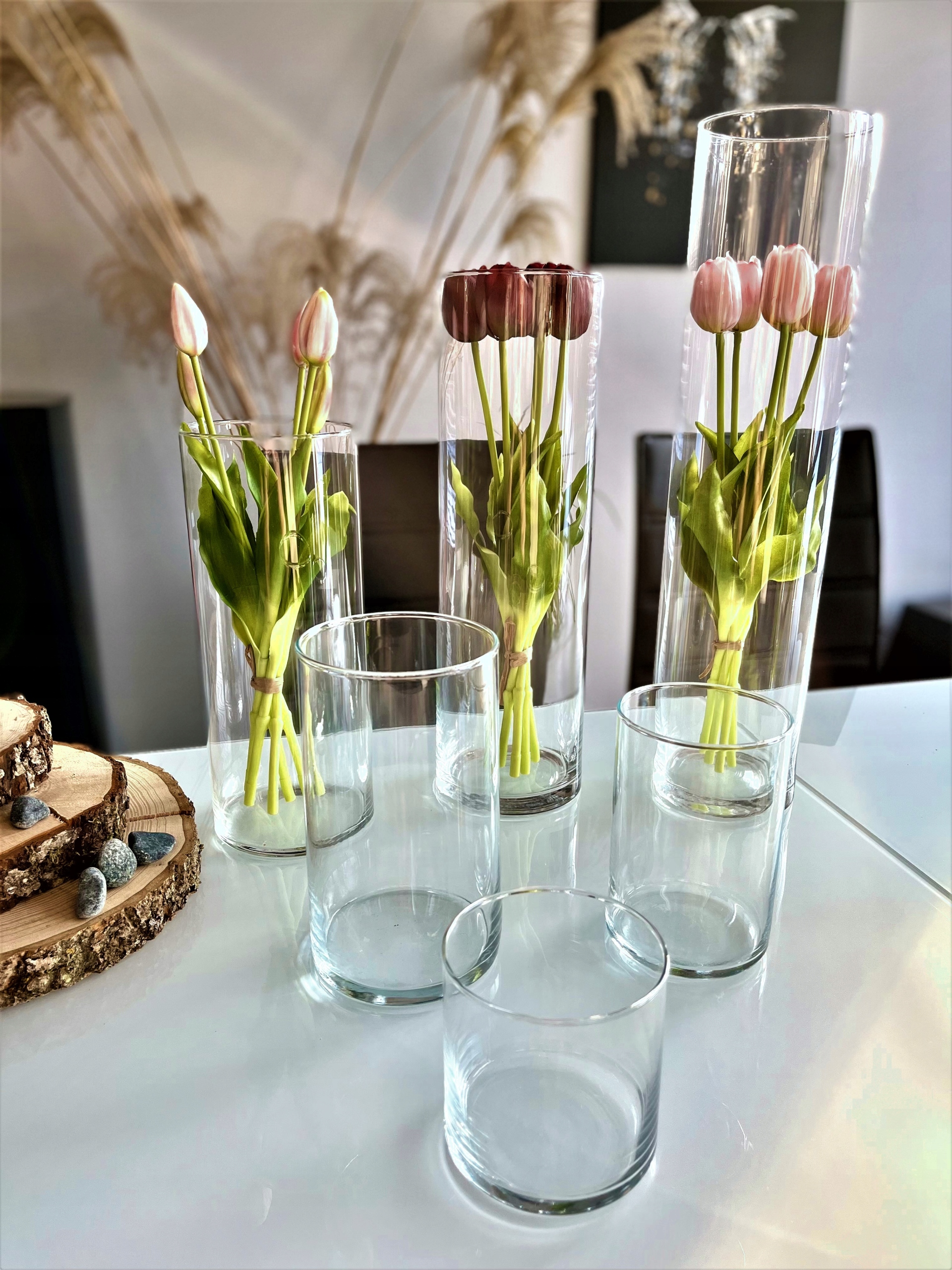 wazon szklany cylinder świecznik tuba h50 d12 Marka inna