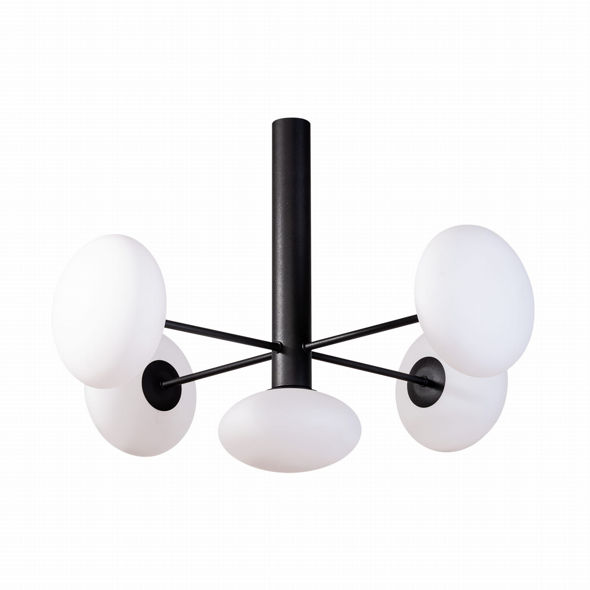 Stropná lampa s okrúhlymi tienidlami a motívom kolotoča Omi, čierna