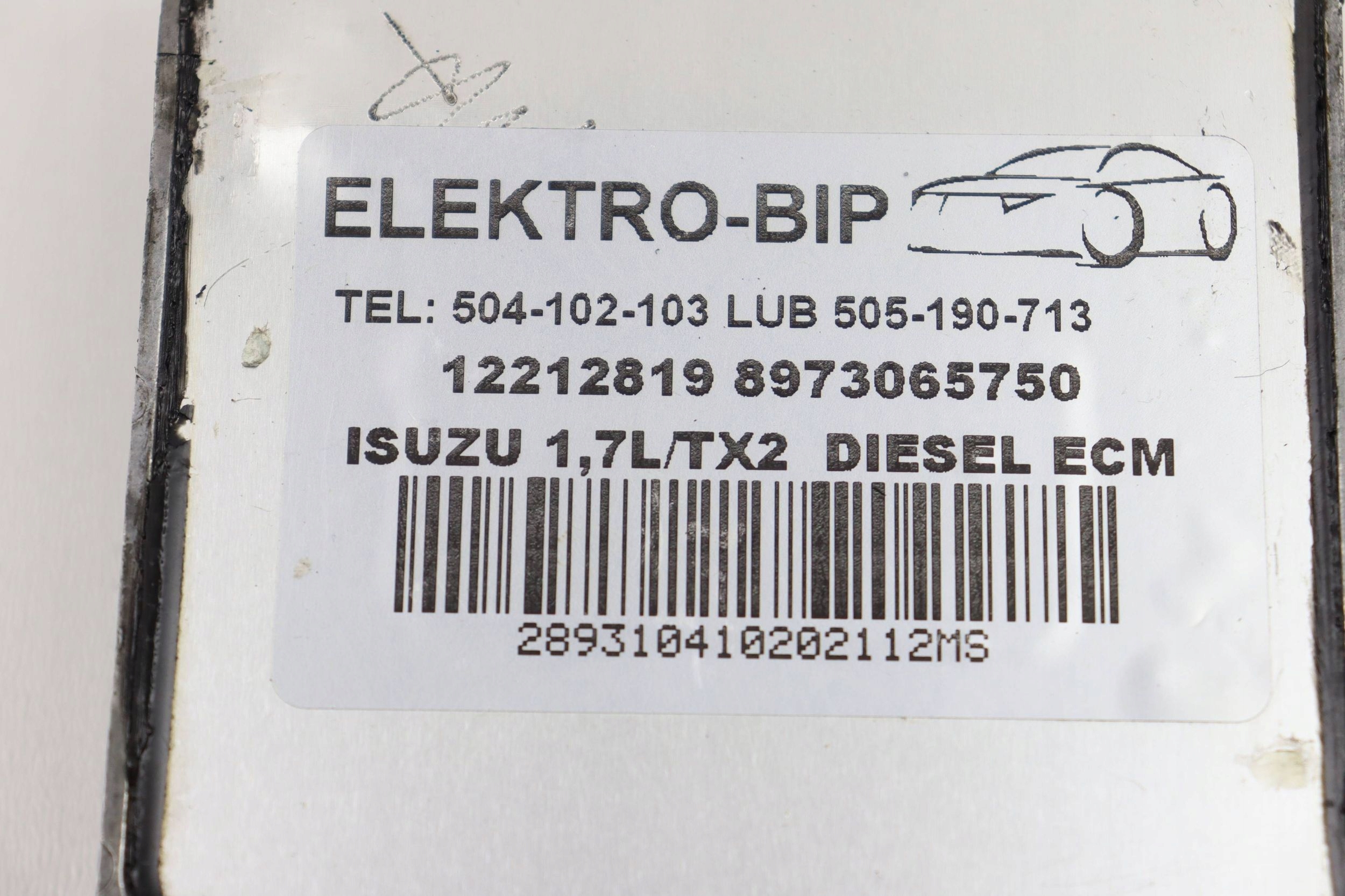 OPEL ASTRA G II computer control unit of the engine ECU 12212819 8973065750