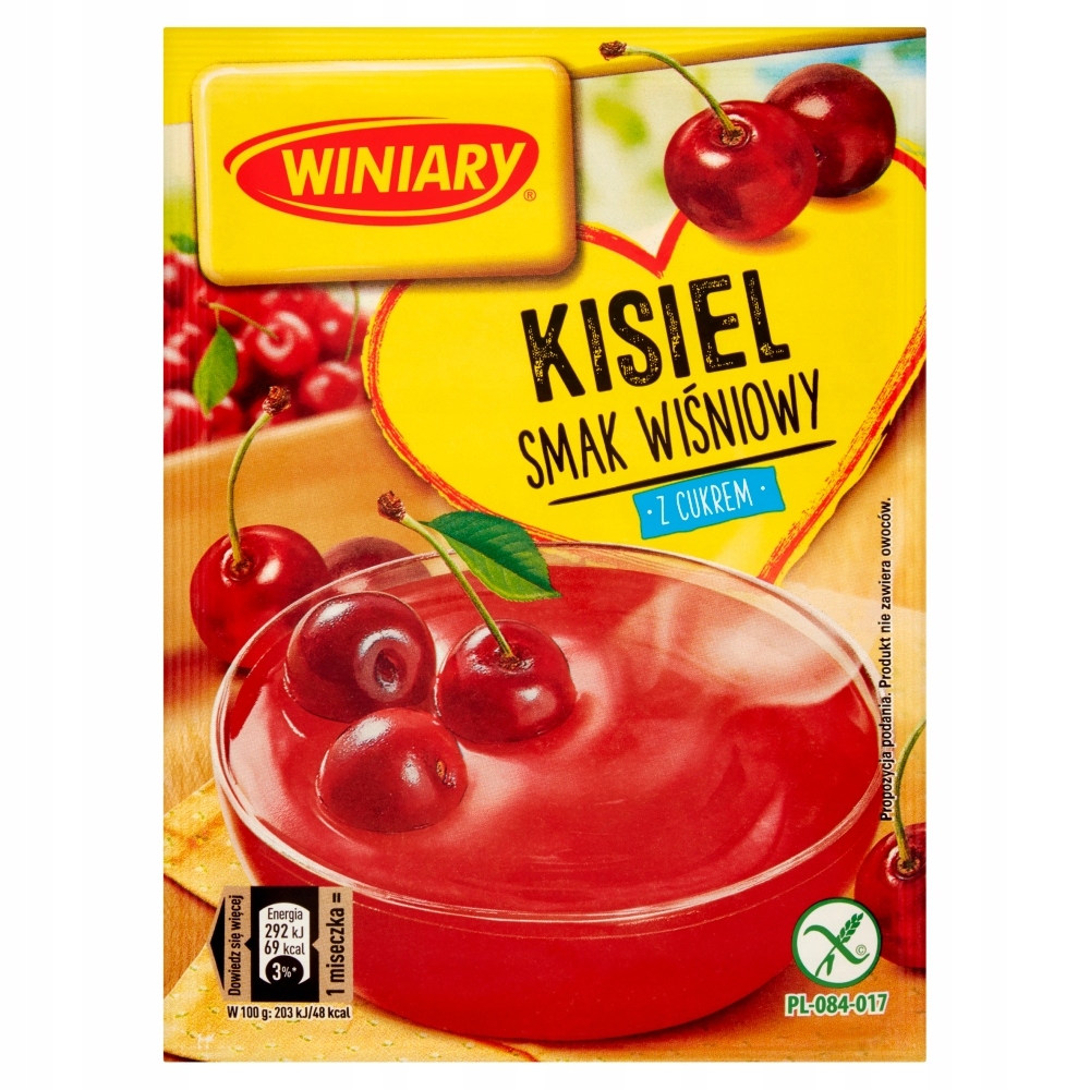 Winiary Kisiel o smaku wiśniowym z cukrem 3x 77g Rodzaj Kisiel
