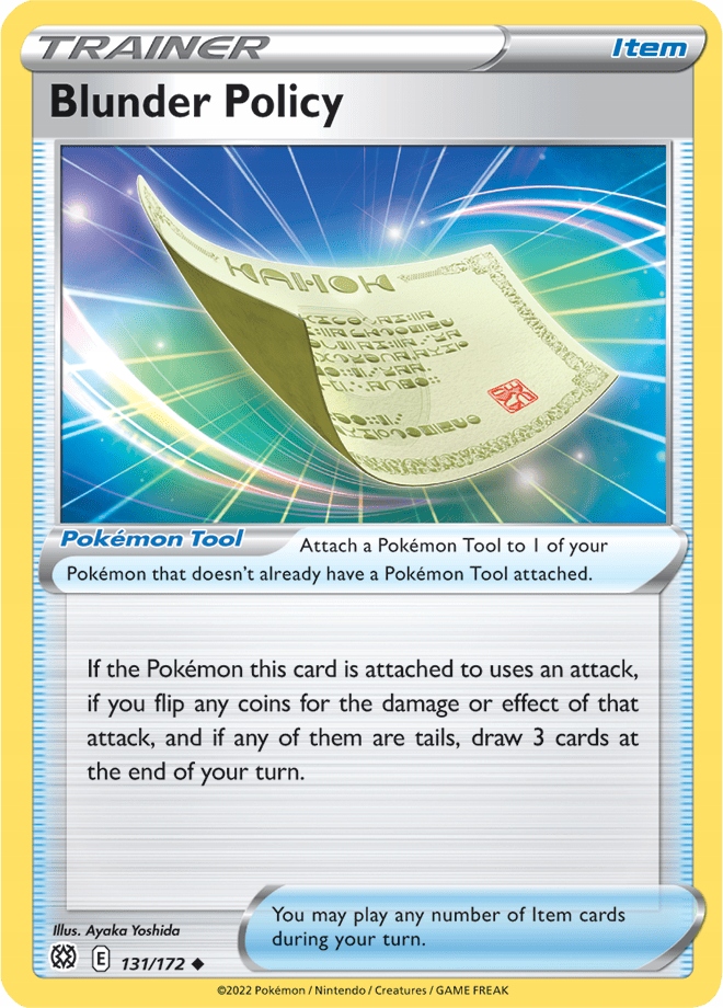 Oryginalna Karta Pokemon Blunder Policy (brs 131)