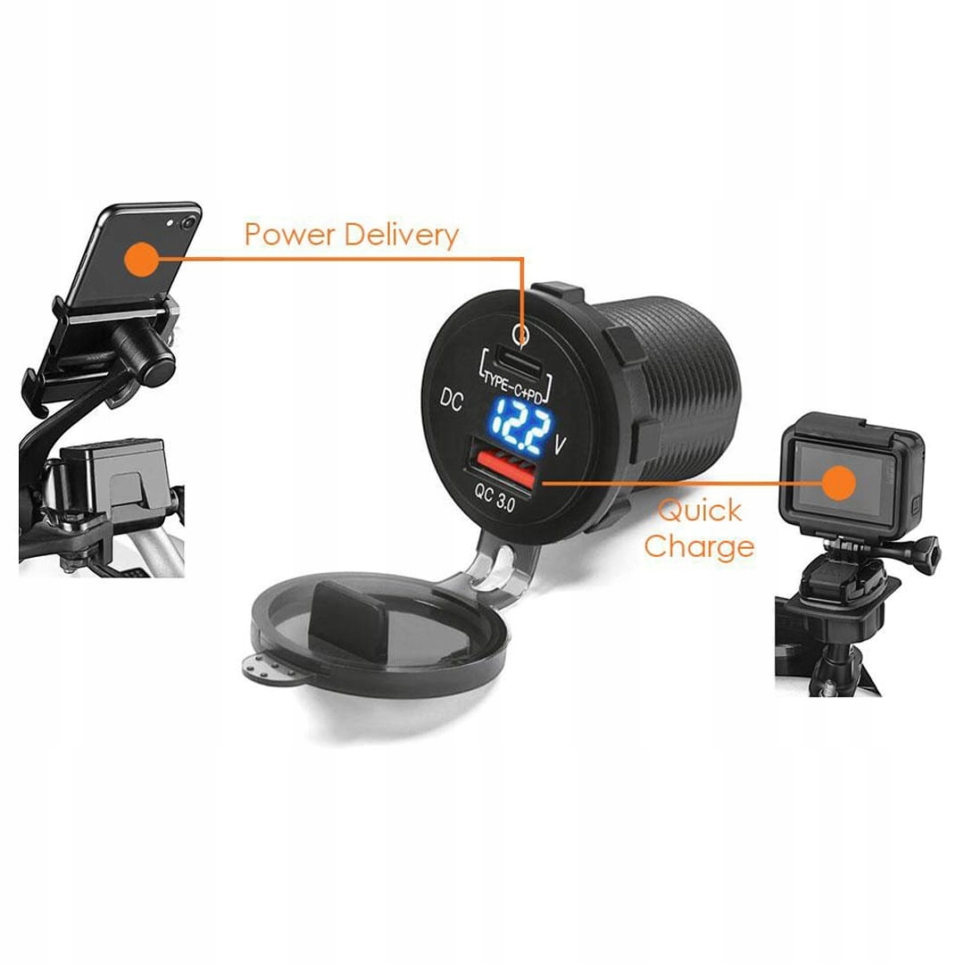 Motocyklowe gniazdo USB QC + C PD Wyświetlacz MUS 12 EAN (GTIN) 5901445620172
