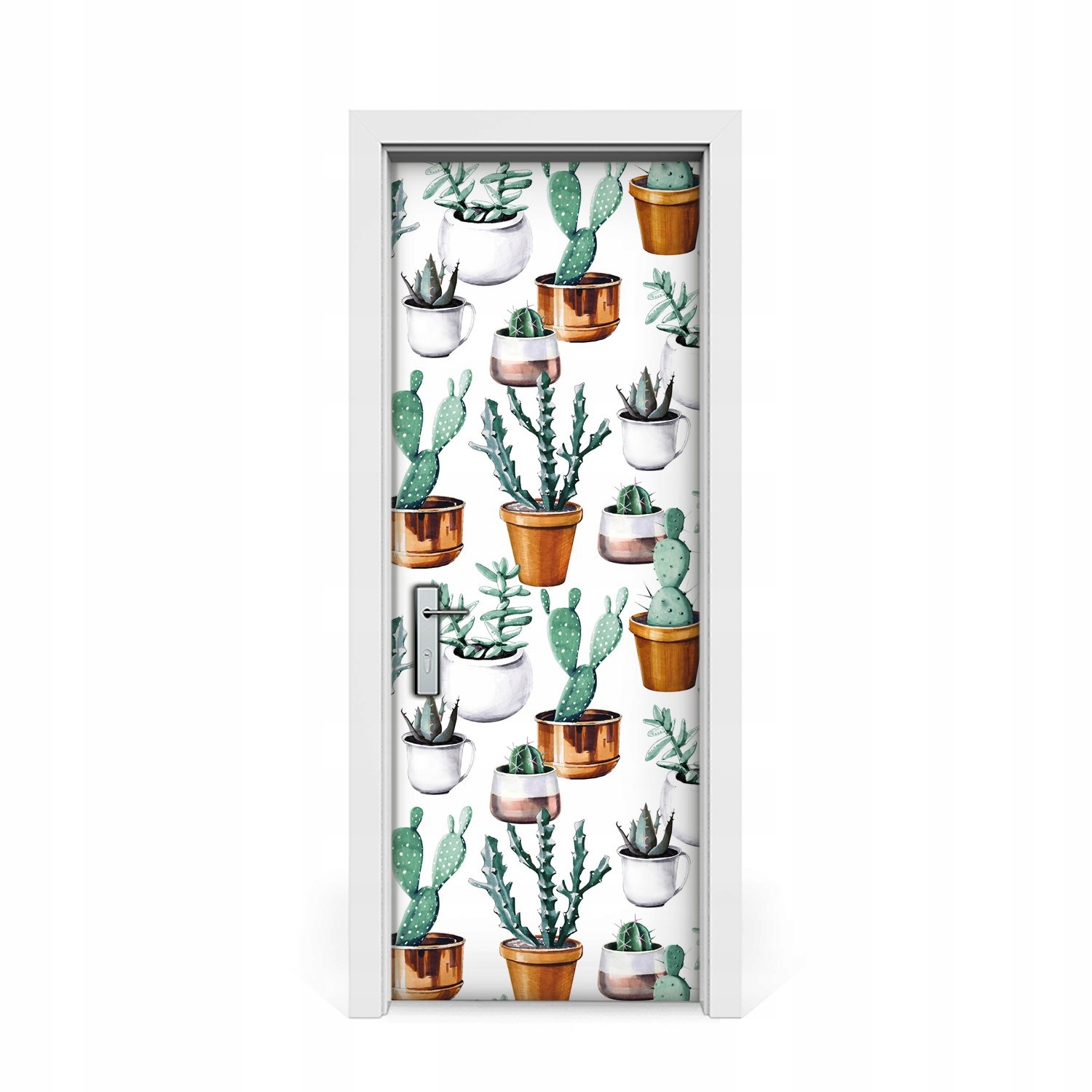 

Naklejka na drzwi Kaktusy w doniczkach 75x205
