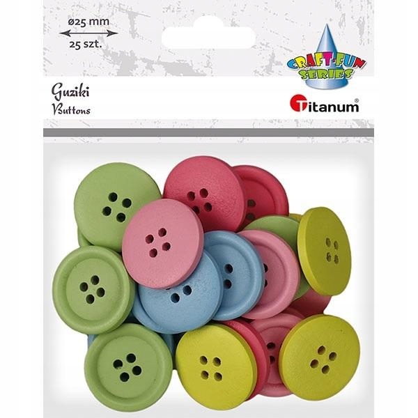 GUZIKI PLAS. 2,5CM MIX 25 SZT