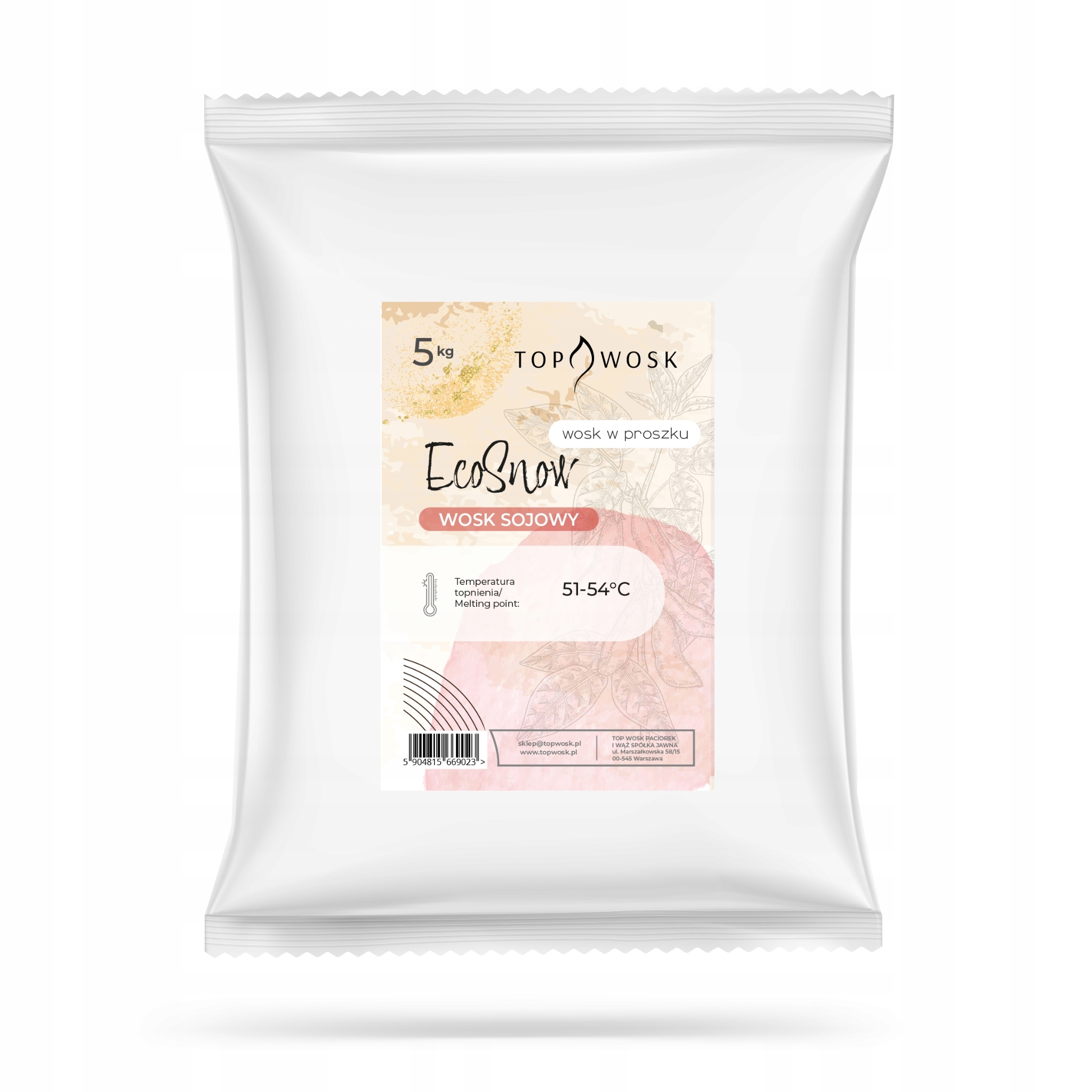Vosk v prášku Eco Snow 5 kg, sypané svíčky