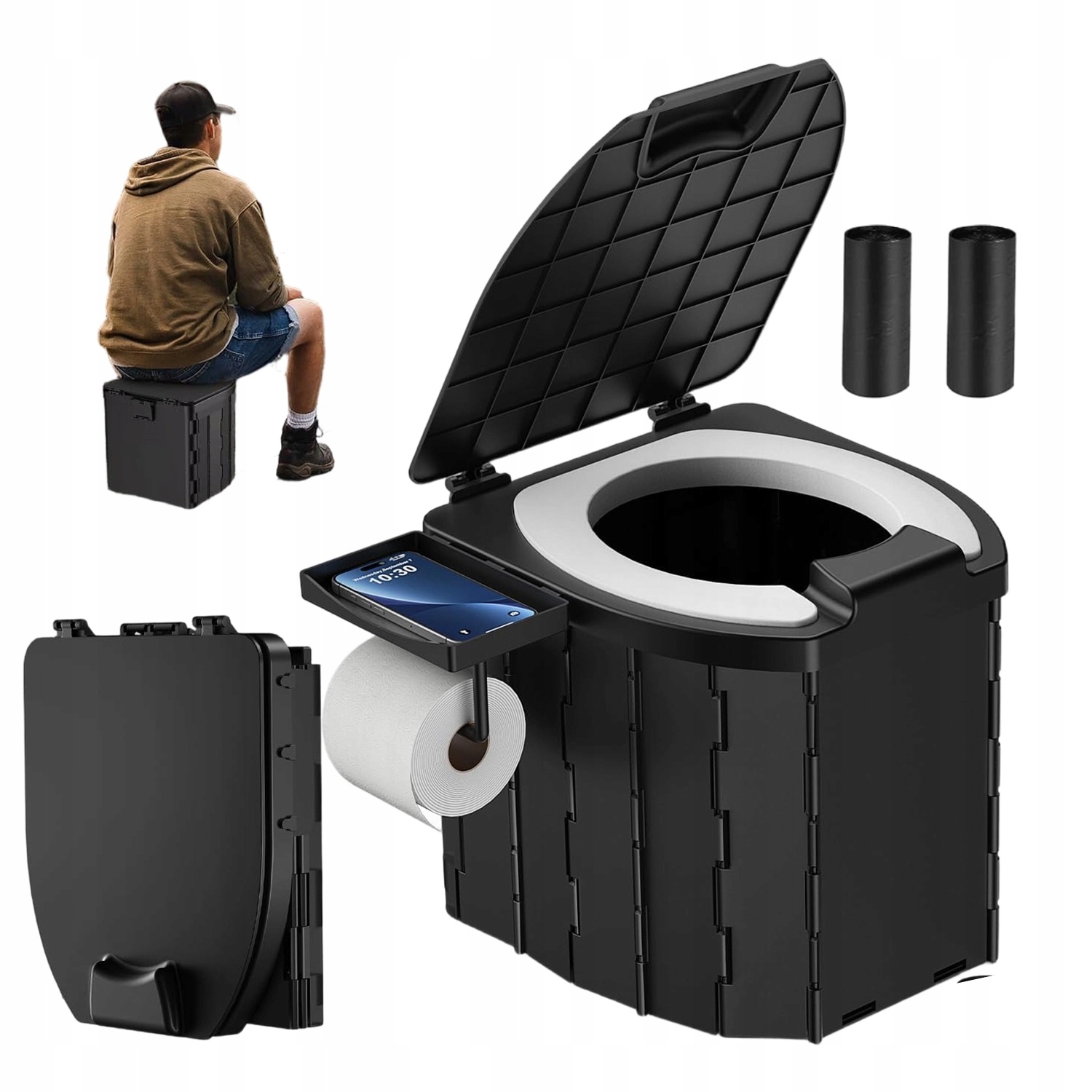 Turistická Toaleta Přenosná Bivakovací Skládací Wc Pod Stan 5 L 204 Kg