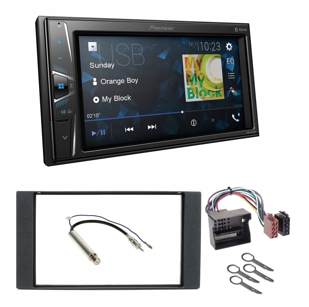 Autorádio Pioneer DMH-G220BT Bluetooth Usb Ford Kuga S-max rámček