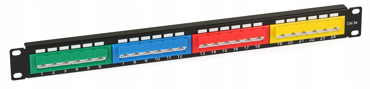 Patch Panel 24 RJ-45 kat. 5e (úhel 45 stupňů)