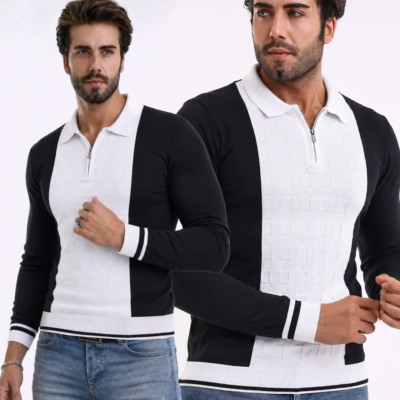Pánský svetr Polo Bluza Pružný Elegantní