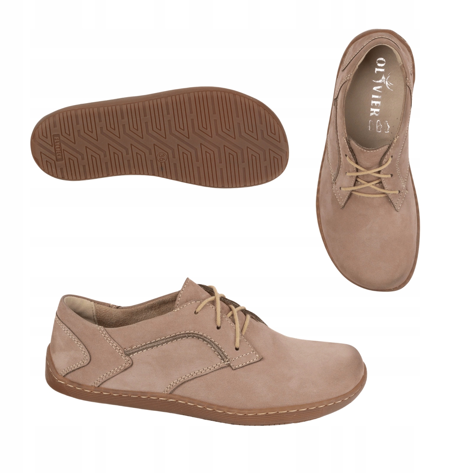 Barefoot Dámské minimalistické kožené boty 1082 béžové 36